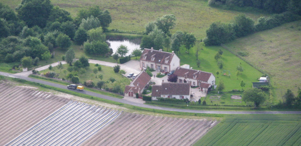 La Nigaudière, gîtes en Sologne vus du ciel