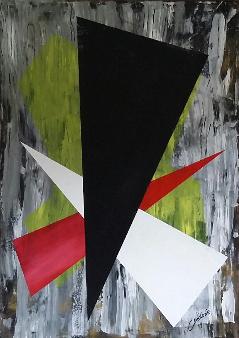 Trittico triangoli   -  tecnica mista su tela-  138x98x4    2014.      