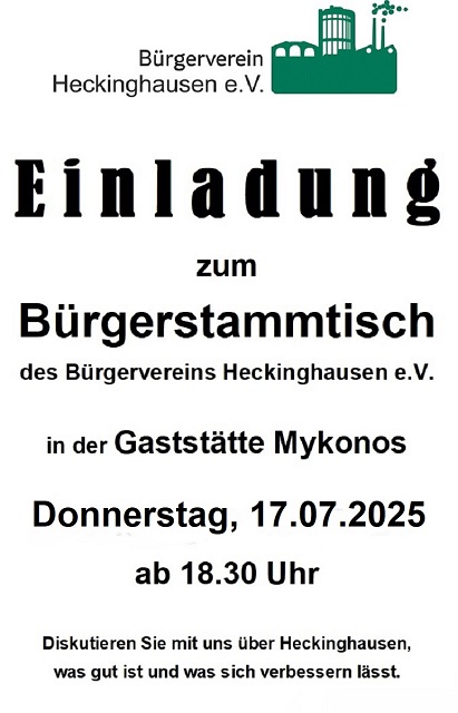 17.07.2025 - Heckinghauser Bürgerstammtisch