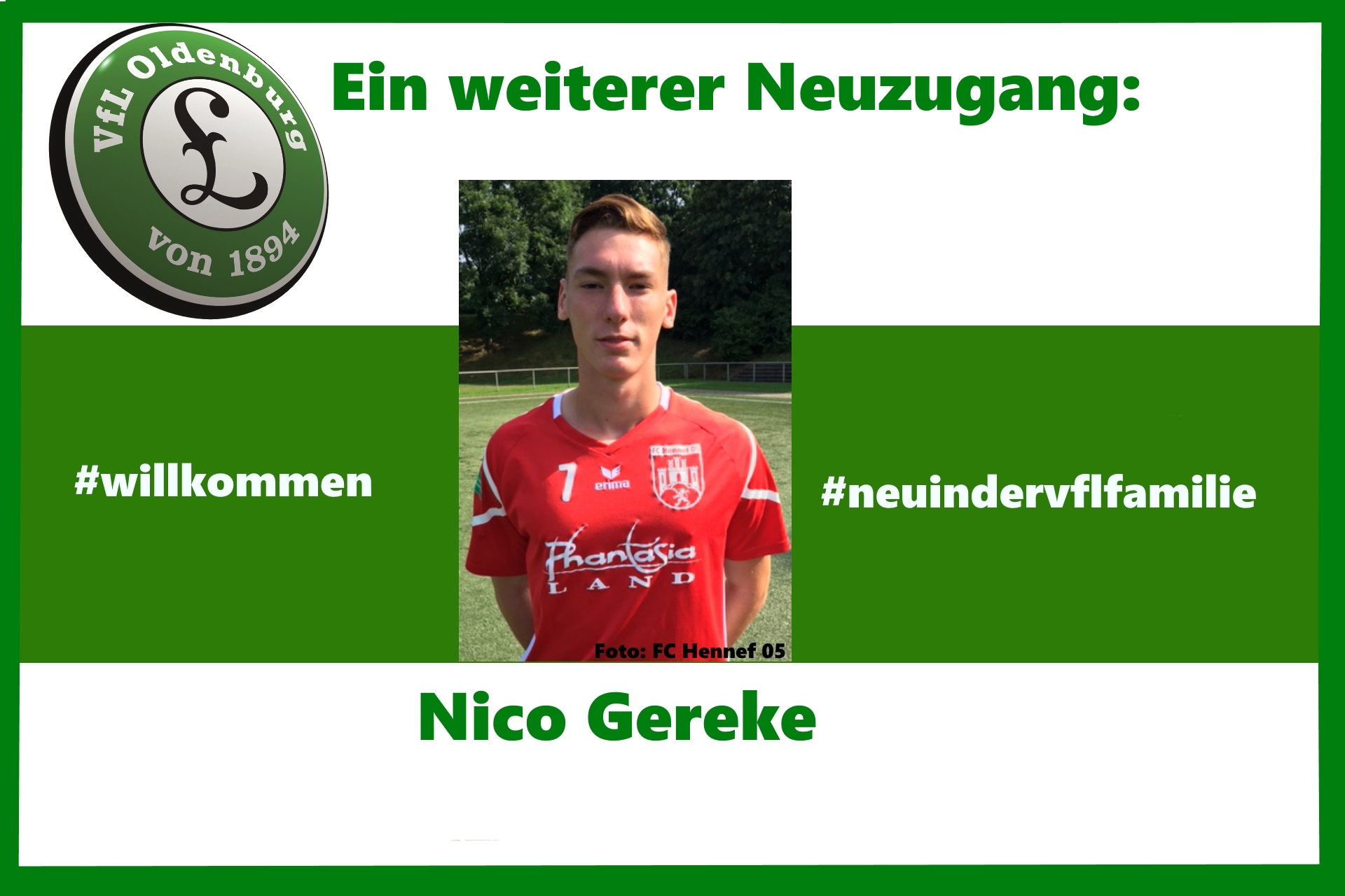 Ein weiterer Neuzugang - Nico Gereke