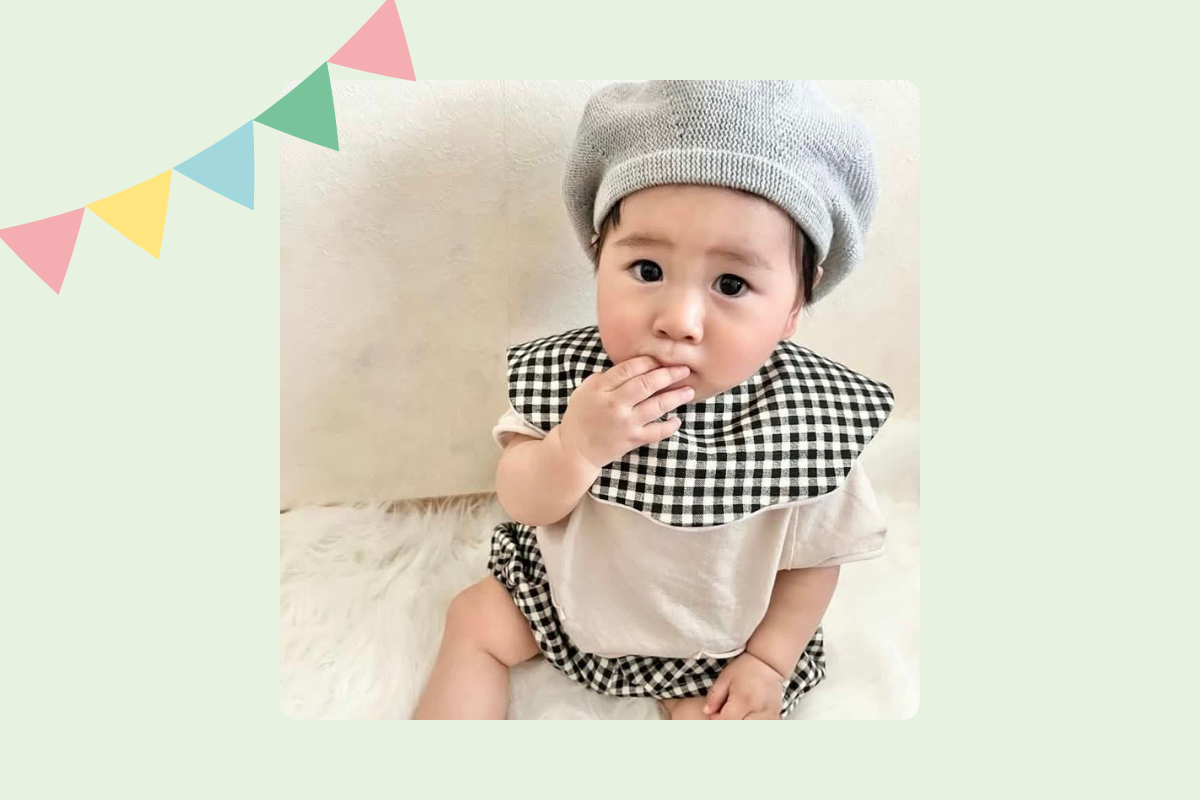 <div style=" font-size:10px; font-weight:bold;">POM</div>  <div style=" font-size:10px;">ベビースタイやお洋服を作っていますPOMです。 ｢こんなのあったらいいな♡｣を ママ目線で叶えていきたいと言う思いで モノづくりをしています。 男女問わず日常に寄り添えるアイテムを豊富に揃えております。</div>