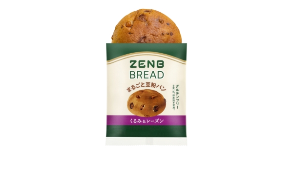 <div style=" font-size:10px; font-weight:bold;"> ゼンブブレッド くるみ＆レーズン </div>  <div style=" font-size:10px;"> 糖質オフ＆グルテンフリー。おいしくカラダ想いの豆粉パン。食物繊維たっぷりだから、ダイエットや腸活中の栄養補給にも◎ </div>