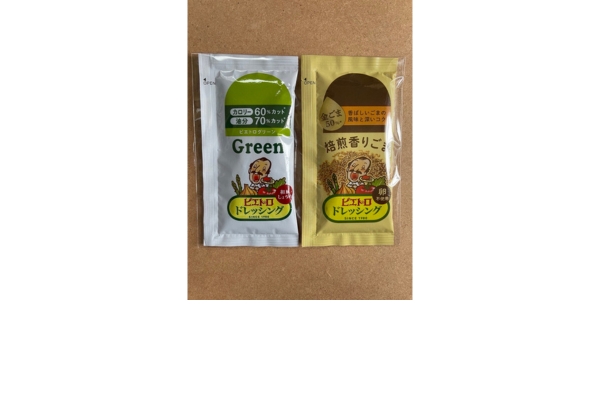 <div style=" font-size:10px;">  ＊ピエトロドレッシング　グリーン和風しょうゆ30ml✕1<br> 定番ドレッシングからカロリー60％・油分70％カットしたヘルシータイプ。<br> ＊ピエトロドレッシング　焙煎香りごま30ml✕1<br> 卵不使用。香ばしくコクのある金ごまと芳醇なごま油を合わせ、<br> 素材の風味を活かしたドレッシングです。<br> （2個セット） </div>
