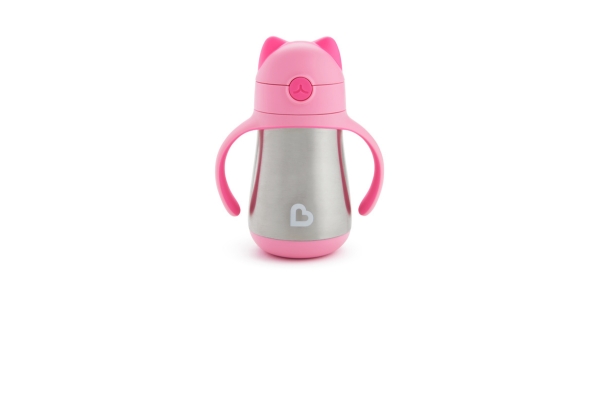 <div style=" font-size:10px; font-weight:bold;"> munchkin クールキャットストローマグ・ステンレス/ピンク </div>  <div style=" font-size:10px;">  ひんやり水分補給！<br> 片手で開けられるキュートな猫耳ストローマグ。<br> 逆流防止弁つきのストローで中身を清潔に保てます。 パーツは取り外して洗えるので、衛生的に使えます。 </div>