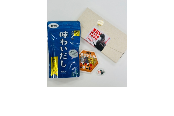 <div style=" font-size:10px; font-weight:bold;"> 「味わいだし」「Miso Soup」セット </div>  <div style=" font-size:10px;"> 離乳食にもOK。赤ちゃんからお年寄りまで全世代使える「味わいだし」と「シン・ゴジラ」のコラボ商品「Miso Soup」をセットでプレゼント。 </div>