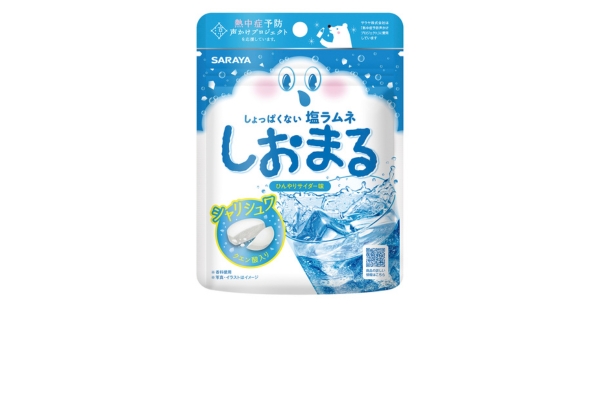 <div style=" font-size:10px; font-weight:bold;"> しおまる </div>  <div style=" font-size:10px;"> 子どもが塩タブレットを子供がしょっぱいなどの理由から口にしてくれないなどのお悩みから生まれた、誰でも食べやすいしょっぱくない塩ラムネです </div>