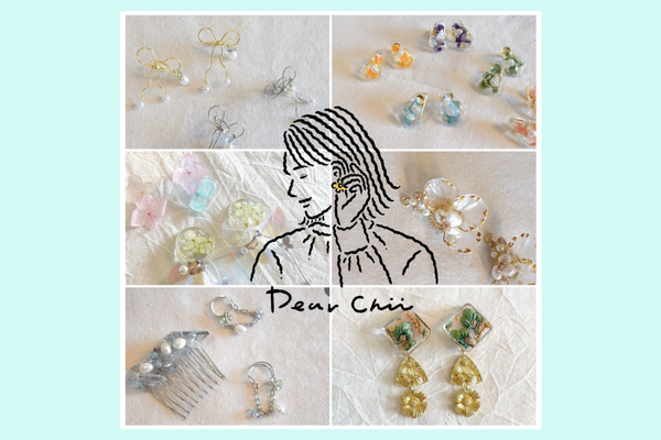 <div style=" font-size:10px; font-weight:bold;">Dear.Chii</div>  <div style=" font-size:10px;"> 淡水パール、天然石、お花を使用したハンドメイドアクセサリー </div>