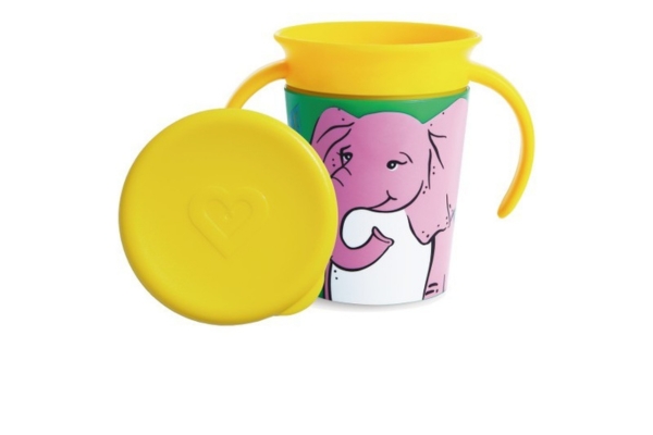 <div style=" font-size:10px; font-weight:bold;"> munchkin ハンドル付きミラクルカップ・ワイルドラブ/アフリカゾウ </div>  <div style=" font-size:10px;"> 逆さにしてもこぼれにくいミラクルカップの、絶滅の危機に瀕した動物モチーフの「ワイルドラブ」。 </div>