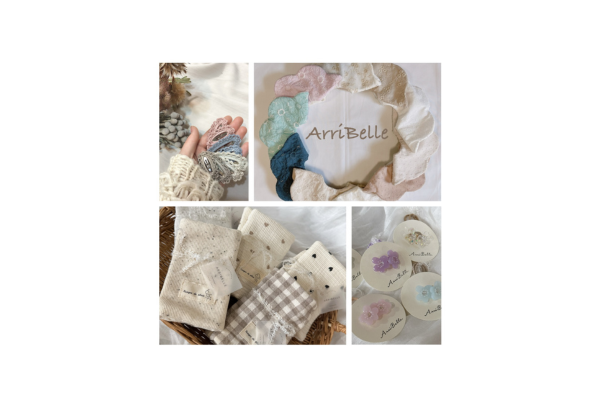<div style=" font-size:10px; font-weight:bold;"> ArriBelle</div>  <div style=" font-size:10px;"> ハンドメイドスタイやヘアアクセサリー </div>