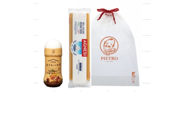 <div style=" font-size:10px; font-weight:bold;"> ピエトロおうちパスタ＆スパゲティセット </div>  <div style=" font-size:10px;">  ピエトロの茹でたパスタにまぜるだけのパスタソースおうちパスタとアネージ麺をセットにしてプレゼント。 </div>