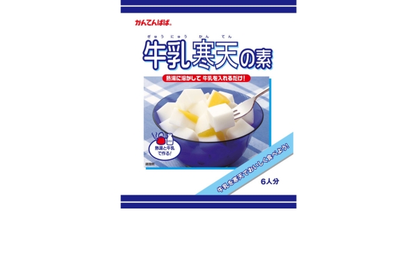 <div style=" font-size:10px; font-weight:bold;"> 牛乳寒天の素（100g） </div>  <div style=" font-size:10px;"> 手作りすると甘さや固さのバランスが意外と難しい牛乳かん、かんてんぱぱの牛乳寒天なら熱湯と牛乳だけで簡単においしく作れます </div>