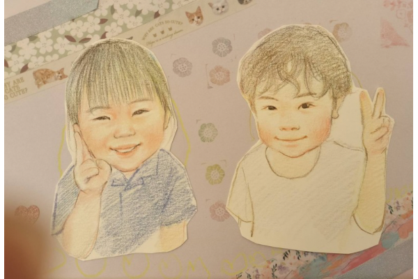 <div style=" font-size:10px; font-weight:bold;"> 赤ちゃん似顔絵 <br />  似顔絵のワークショップ </div>