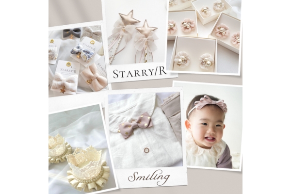 <div style=" font-size:10px; font-weight:bold;"> Starry/R ・ Smiling </div>  <div style=" font-size:10px;">  バースデーアイテム、ベビーキッズヘアアクセサリー販売 </div>