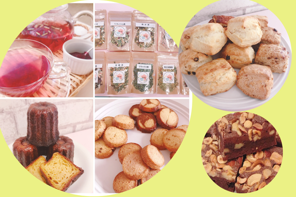 <div style=" font-size:10px; font-weight:bold;">Hatoka</div>  <div style=" font-size:10px;">ハーブティーと焼き菓子</div>