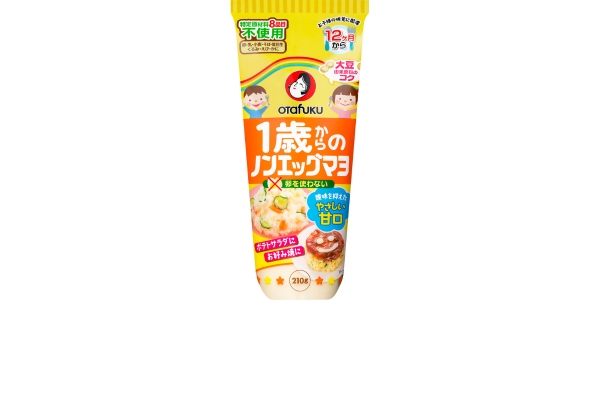 <div style=" font-size:10px; font-weight:bold;"> １歳からのノンエッグマヨ２１０ｇチューブ </div>  <div style=" font-size:10px;">  卵を使用していないマヨネーズタイプ調味料です。酸味を抑えたまろやかな味わいで、大豆を使用したコクがあります。 </div>