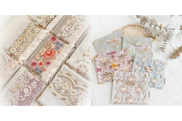 <div style=" font-size:10px; font-weight:bold;">moka.<br>色彩豊かなインド刺繍リボンを使って、<br>ポーチやヘアアクセサリーなどを一点ずつ丁寧に手づくりしています</div>