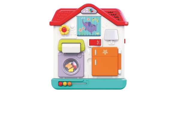 <div style=" font-size:10px; font-weight:bold;"> Hola Toys あけて回してひっぱってワクワク手あそびハウス </div> <div style=" font-size:10px;"> くるくるぺらりポチッパカッ！<br> てあそびいっぱいのしかけおもちゃ<br> 洗濯機をくるくる、ライトのスイッチをぽちっ、テッィシュをシュッ！<br> 赤ちゃんが楽しくて仕方なくなるしかけいっぱいのてあそびハウス。<br> しかけと一緒にたのしいサウンドが鳴ります。 