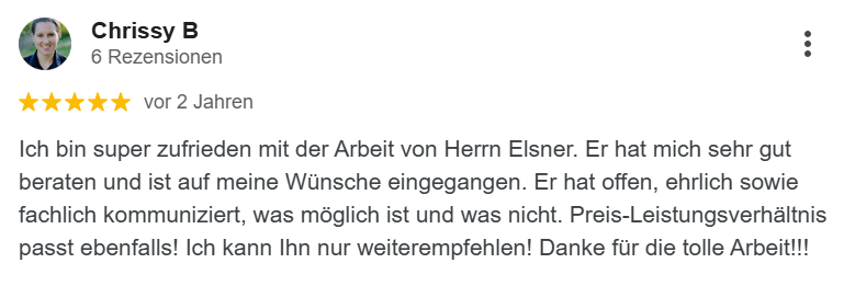 Kundenstimme zur Renovierung – zufriedener Kunde berichtet von positiven Erfahrungen.