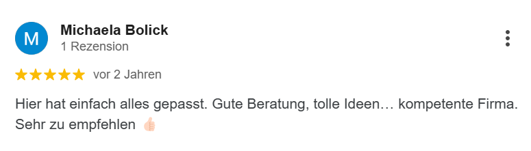 Bewertung Renovierung Einfamilienhaus – positives Kundenfeedback