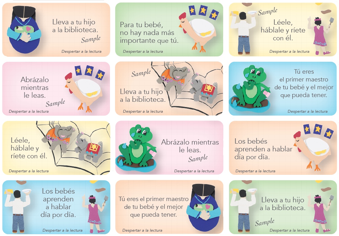 Early Literacy Sticker Sheet: Spanish Baby