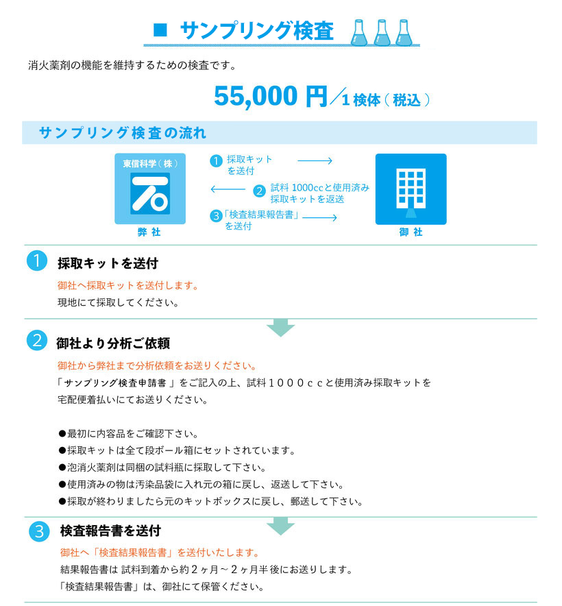 泡消火薬剤成分検査／サンプル成分検査