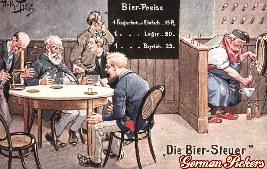 AK Arthur Thiele - Wirtshaus - Die Bier Steuer