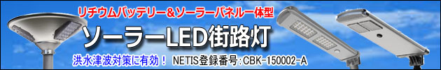 リチウムバッテリー＆ソーラーパネル一体型 　ソーラーLED街路灯 ESL-30/ESL-40