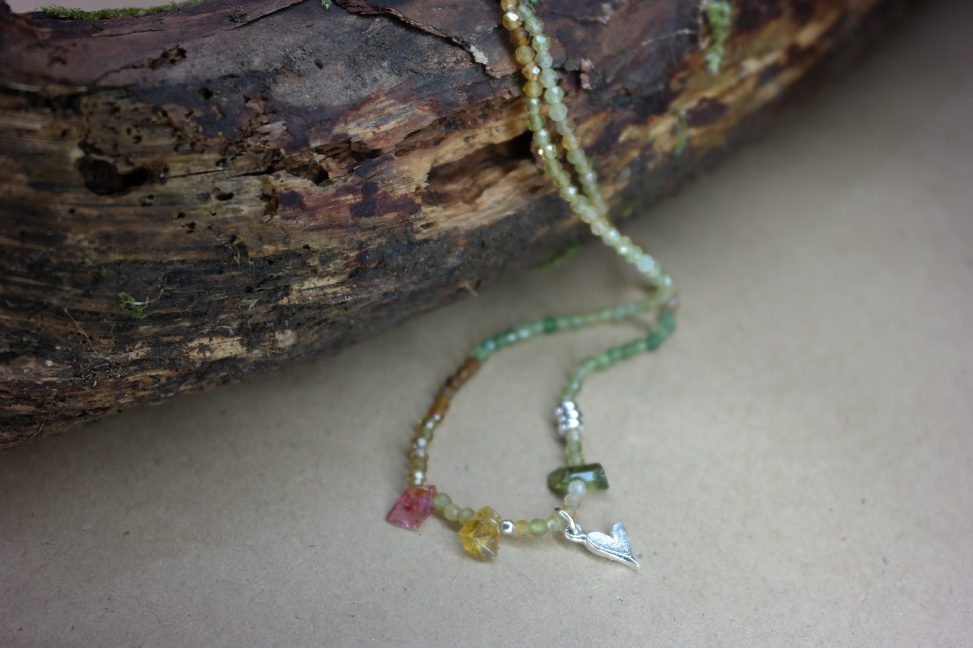 Ras de cou coeur tourmaline - argent 925°/00 - 96€