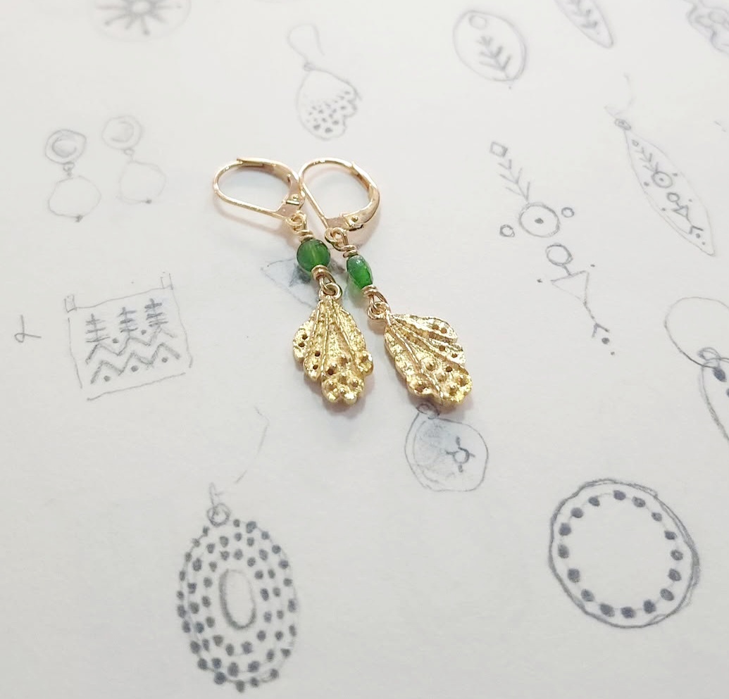 bo aile de papillon / diopside chrome / vermeil / 129€