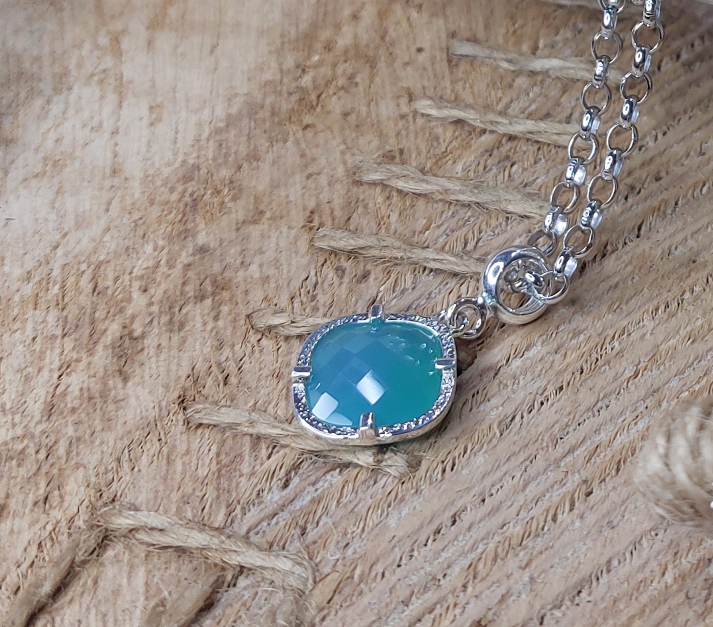 pendentif agate menthe antik / argent 925°/00 / 287€