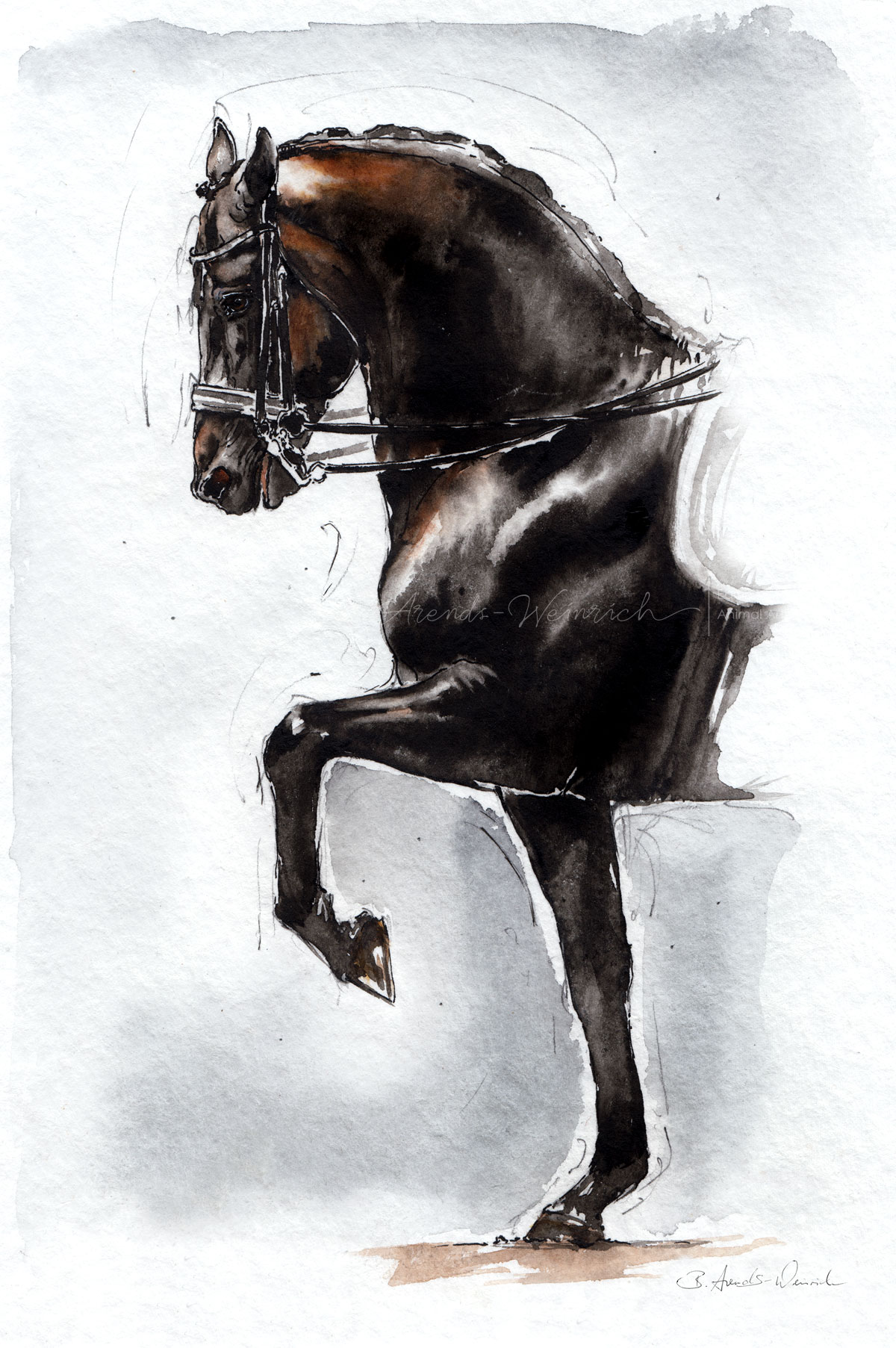 Aquarell Skizze gemalt im Format 20 x 30 cm. 