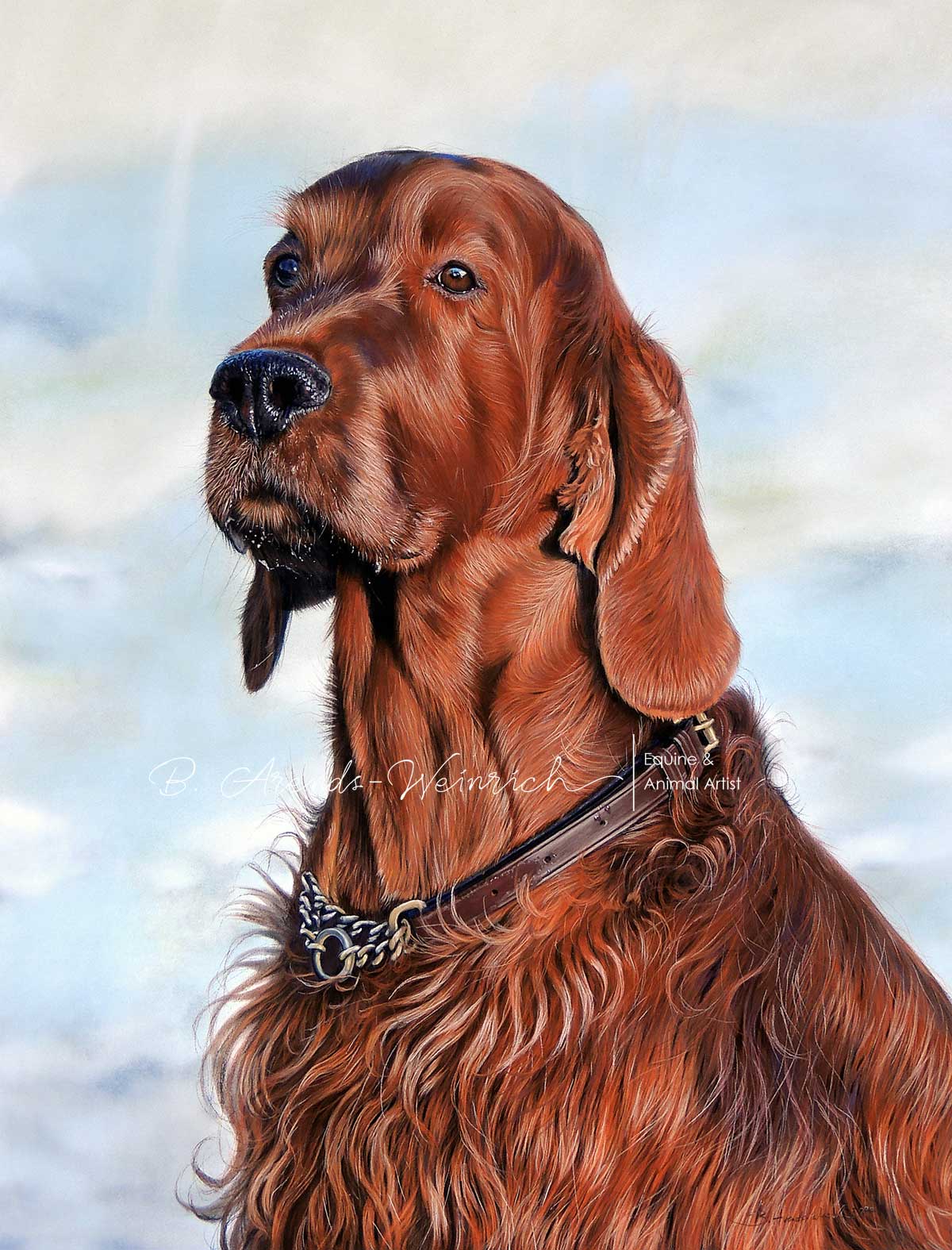 Hundeportrait Pastellkreideell