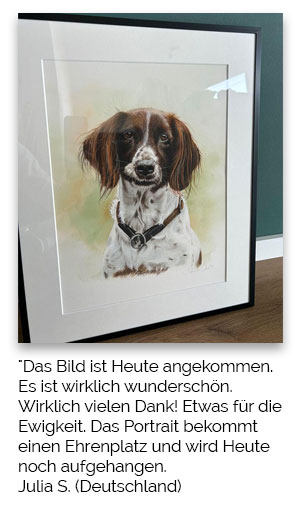 Hundeportrait nach Fotovorlage malen lassen Geschenk Hundebesitzer