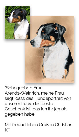 Hundebild Hundeportrait nach Fotovorlage malen lassen Geschenk Hundebesitzer