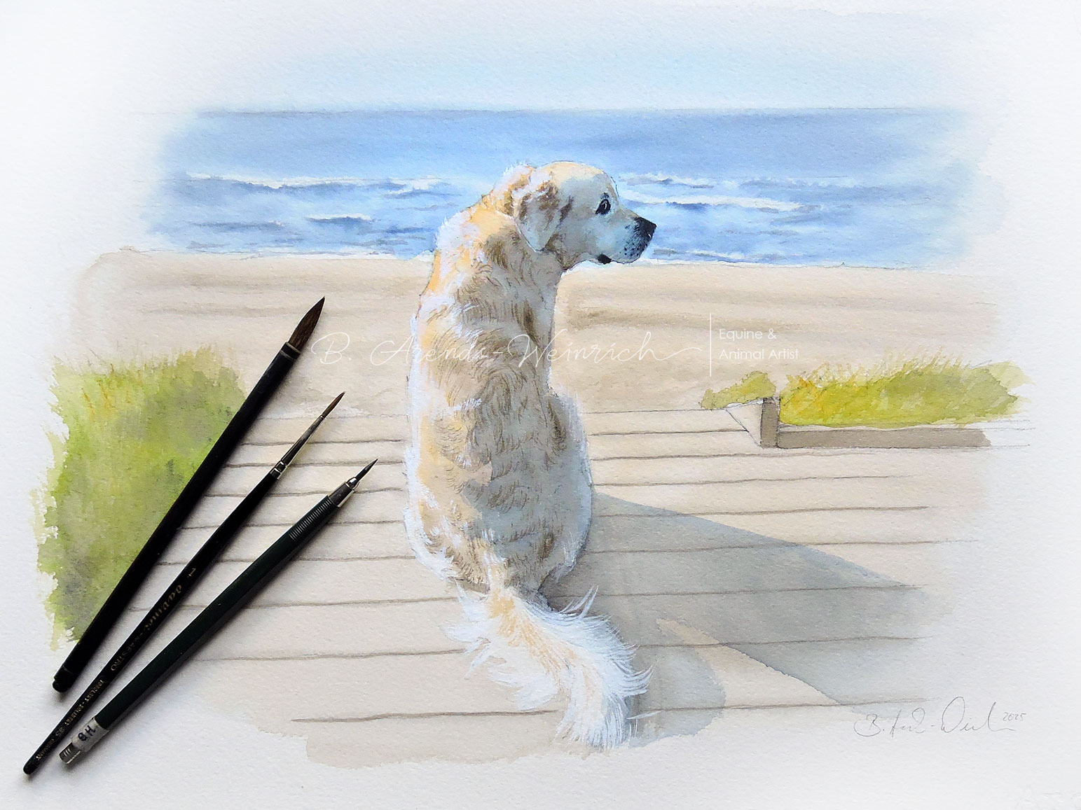 Tierportrait gemalt nach Fotovorlage Aquarell Stil