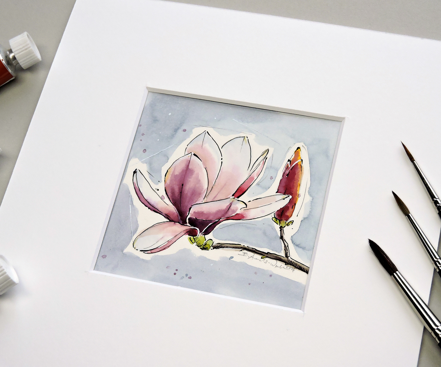 Magnolien Aquarell Skizze