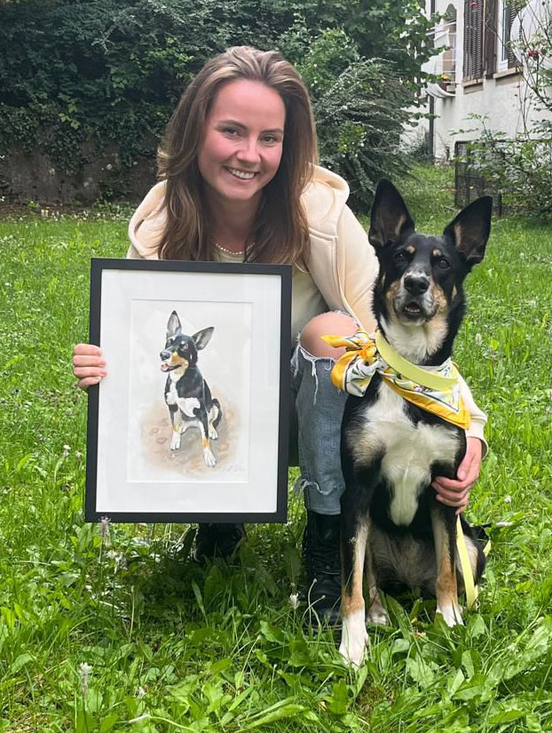 Hundeportrait als Geburtstagsgeschenk