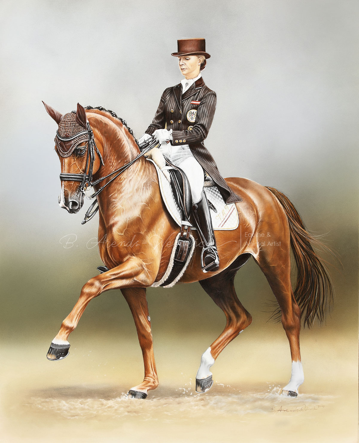 Victoria Max-Theurer & Blind Date, Auftragsarbeit gemalt in Pastell, Format 50 x 60 cm. 
