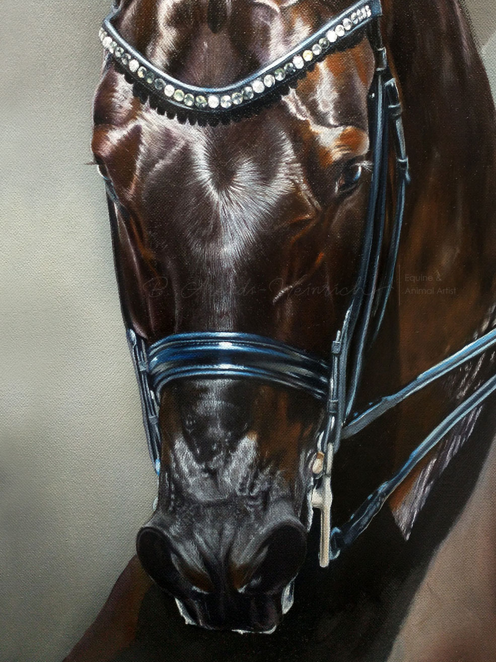 Equine Art Dressage Dressur pferdeportait Öl Ölgemälde