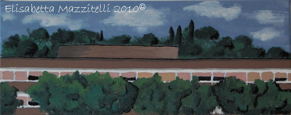 "Villaggio Olimpico II"  - Acrilico su tela - 50x20 cm - collezione privata