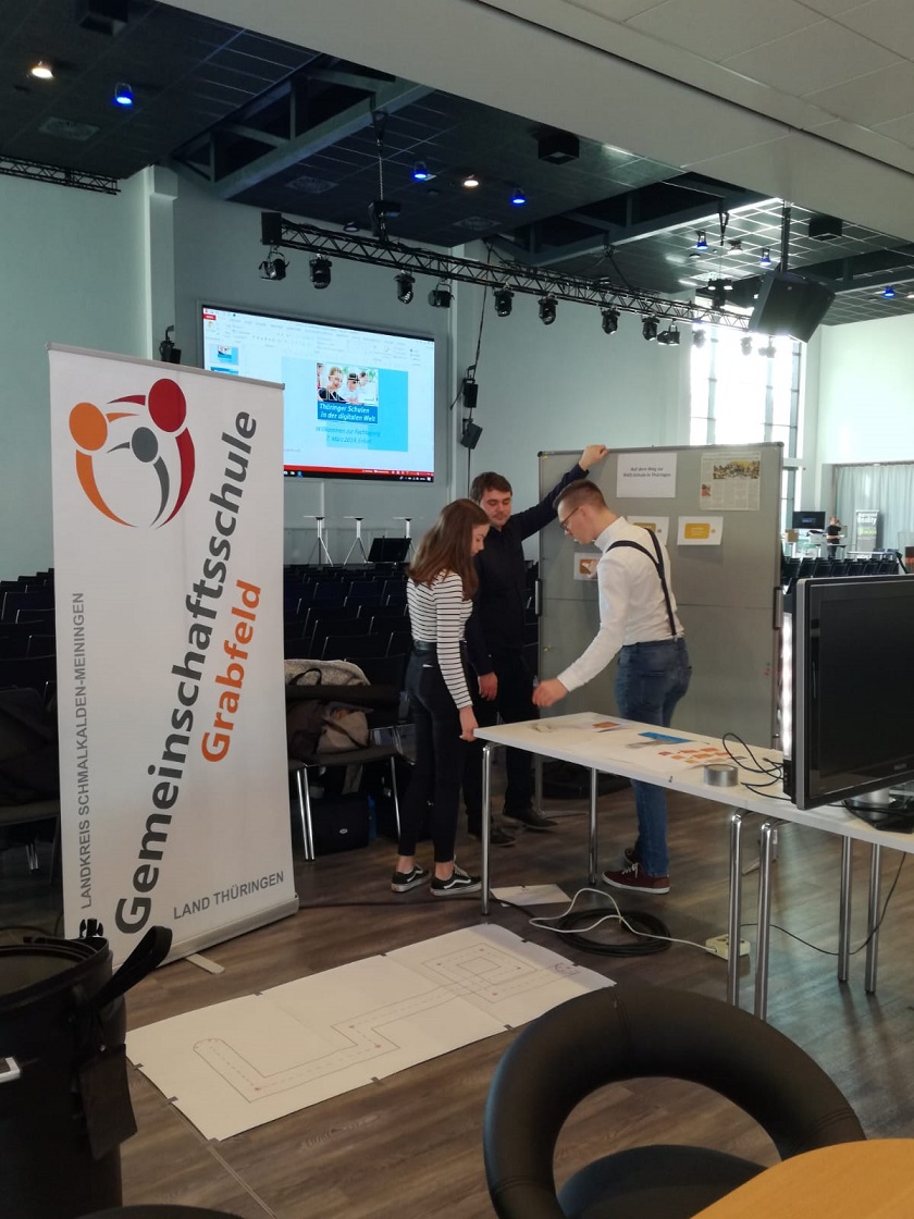 Die Ausstellungsfläche zum "Markt der digitalen Möglichkeiten" wird vorbereitet.