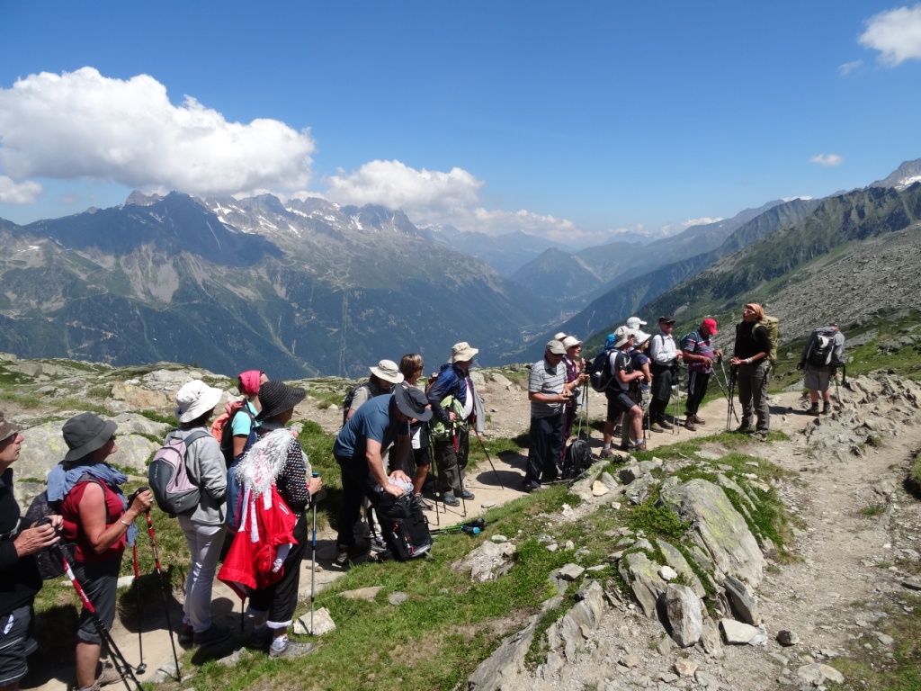 Départ de la rando depuis le plateau intermédiaire de l'Aiguille du Midi