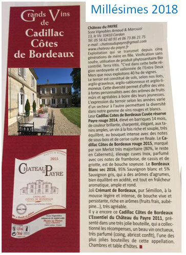 Millésimes 2018, Château du Payre