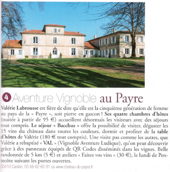 Aventure vignoble, Château du Payre, Hors série Mars/Avril 2016 - Terre de Vins - 400 belles étapes dans les vignes