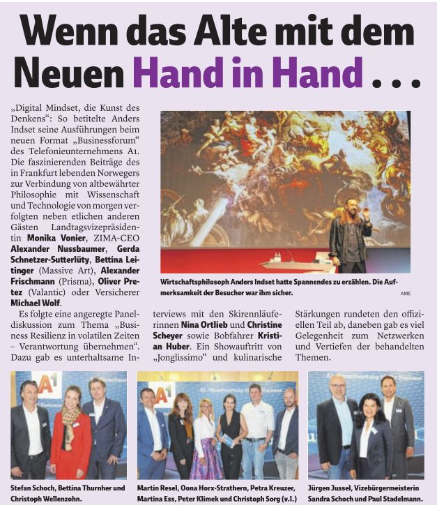 A1 Business Forum I Vorarlberger Nachrichten (Juni 2022)