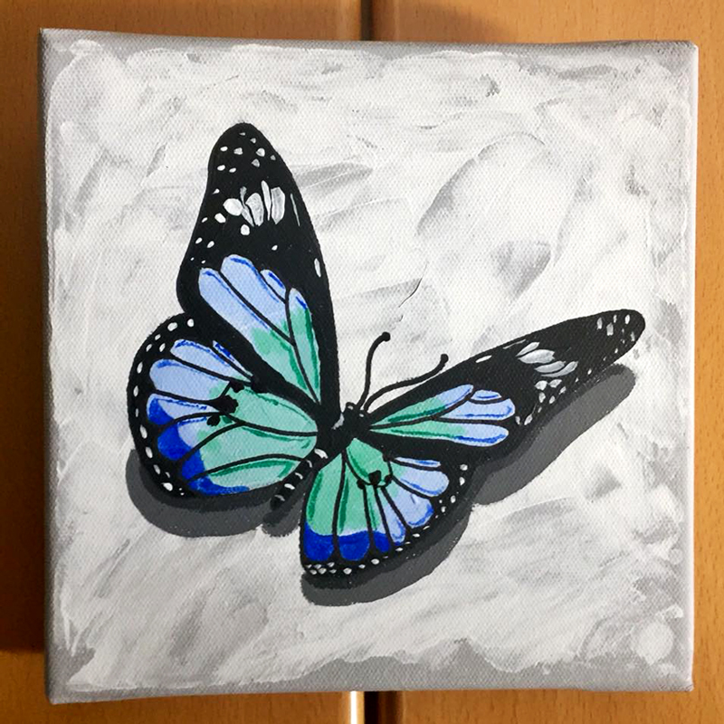 butterfly two Acrylic on Canvas 20x20 cm