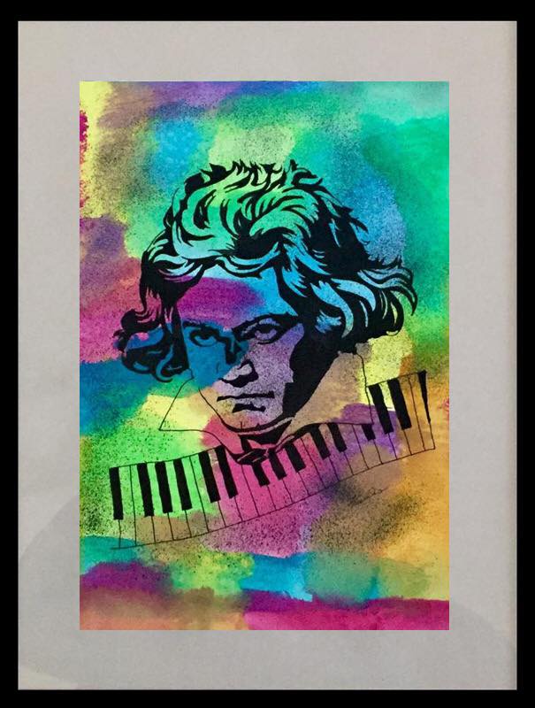 Ludwig van Beethoven Watercolor 50x40cm