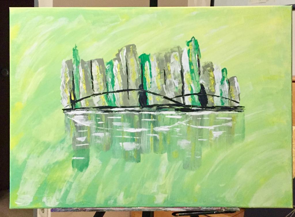 bridge to nowhere Acrylic on Canvas 50x70 cm