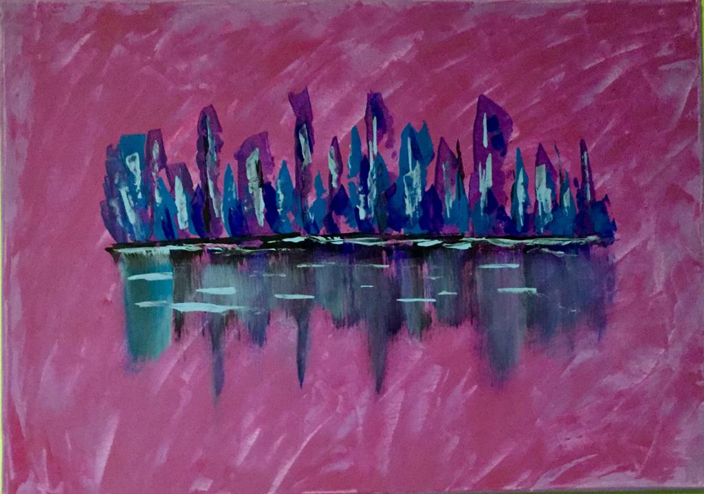 bluetownred Acrylic on Canvas 50x70 cm