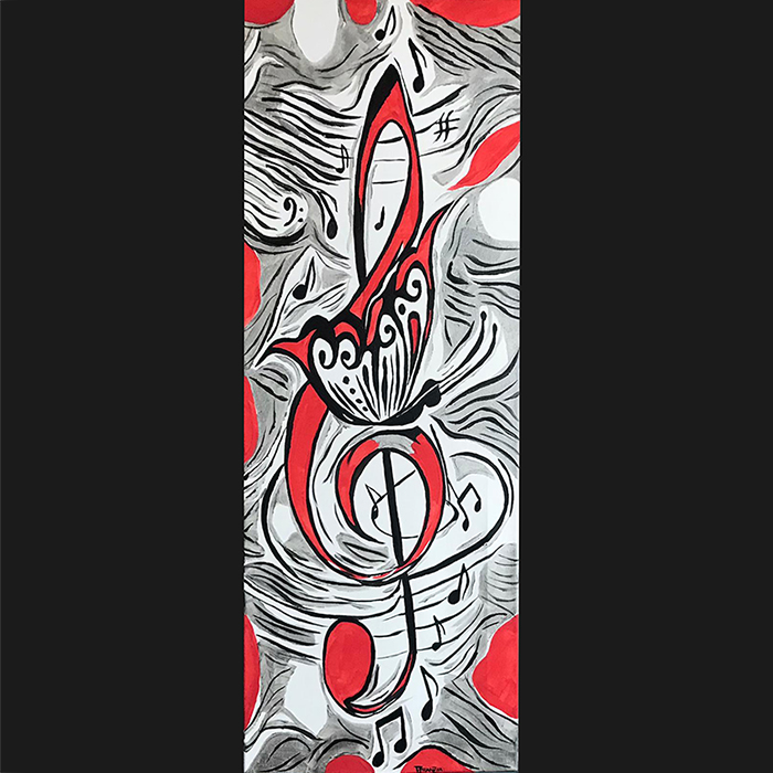 floating music Acryl 80x30cm